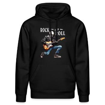 MUSIKER GITARRE ROCK AND ROLL - Stanley/Stella Unisex Bio-Hoodie DRUMMER  - Schwarz - Vorne - Marisol (170cm) & Nik (191cm)