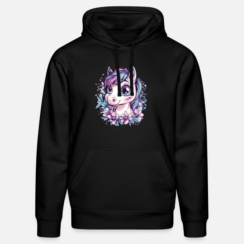 Frange avec des fleurs - Sweat à capuche bio DRUMMER Stanley/Stella Unisexe - noir