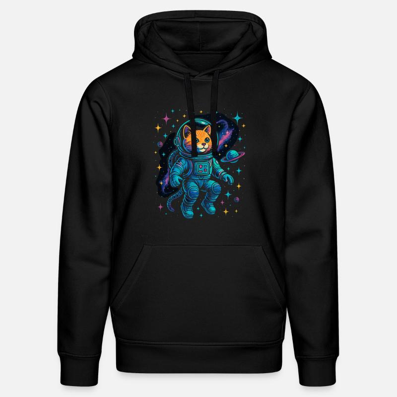 Chat de l’espace - Chat astronaute - Sweat à capuche bio DRUMMER Stanley/Stella Unisexe - noir