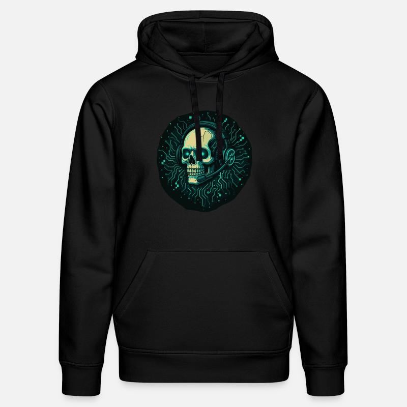 Crâne de joueur - TechGaming Totenkopf - Sweat à capuche bio DRUMMER Stanley/Stella Unisexe - noir