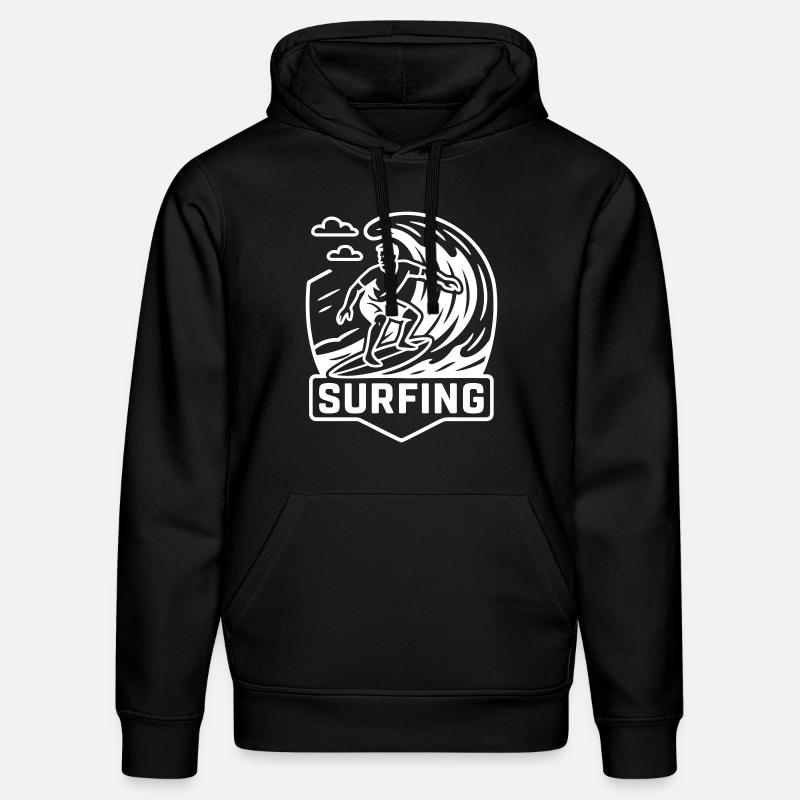 Surfeur Logo Surfeur - Sweat à capuche bio DRUMMER Stanley/Stella Unisexe - noir