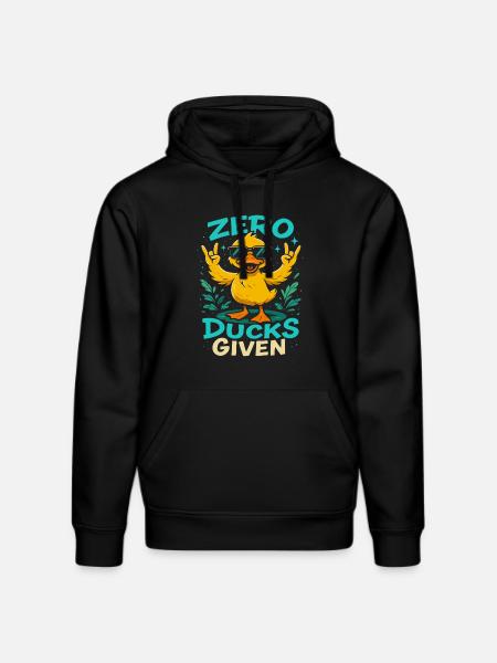 Zero Ducks Given Duck Theme Fun - Stanley/Stella DRUMMER Unisex Organic Hoodie - black