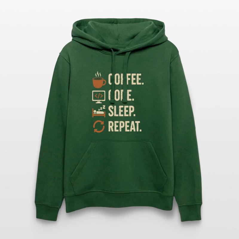 Geek-Coder-Routine – Kaffee, Code, Schlaf, mehr Stanley/Stella Unisex Bio-Hoodie DRUMMER 