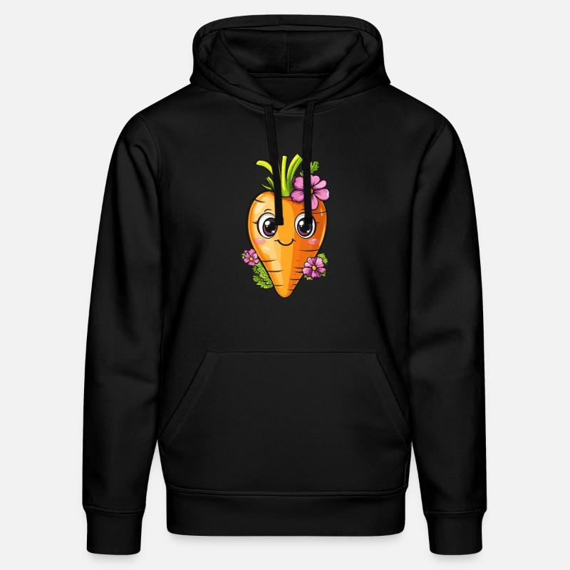 Carotte aux fleurs - Sweat à capuche bio DRUMMER Stanley/Stella Unisexe - noir