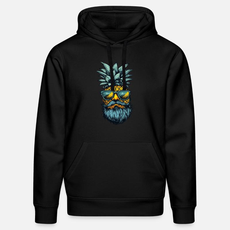 Ananas mit Bart - Stanley/Stella Unisex Bio-Hoodie DRUMMER  - Schwarz