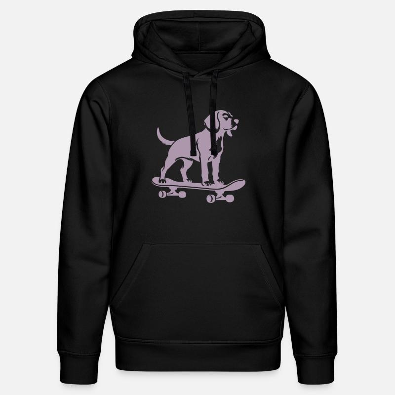 Chien Beagle Skateboard Skateboarder Silhouette - Sweat à capuche bio DRUMMER Stanley/Stella Unisexe - noir