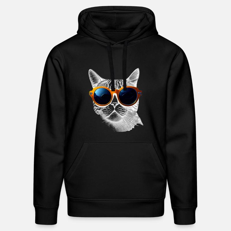 Ambiance de chat cool - Sweat à capuche bio DRUMMER Stanley/Stella Unisexe - noir