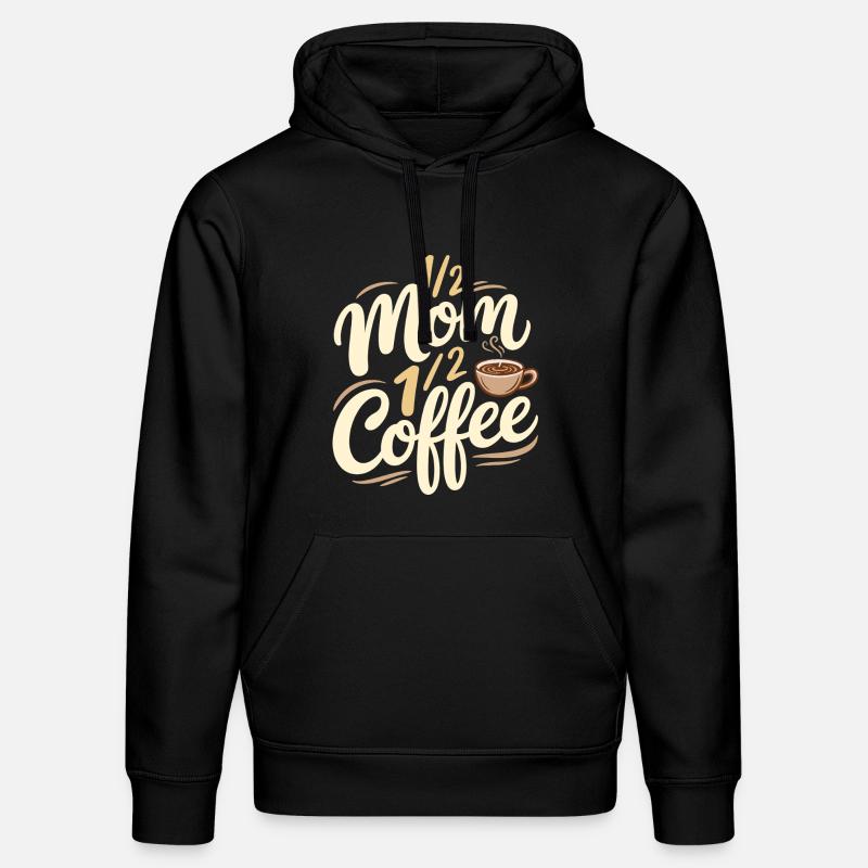 Mutter Koffein Halb Mama Halb Kaffee - Stanley/Stella Unisex Bio-Hoodie DRUMMER - Schwarz