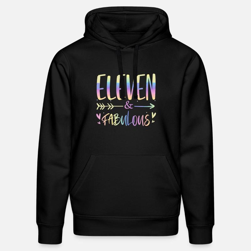 Eleven & Fabulous Rainbow Script - Stanley/Stella Unisex Bio-Hoodie DRUMMER  - Schwarz
