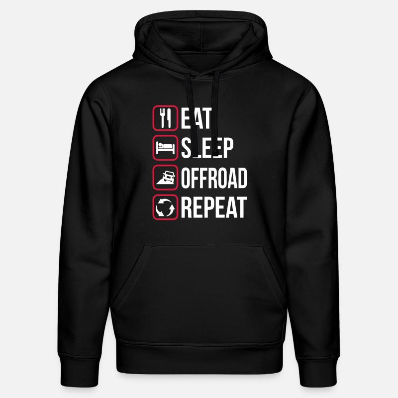Mangez Sleep Offroad Répétez - Sweat à capuche bio DRUMMER Stanley/Stella Unisexe - noir