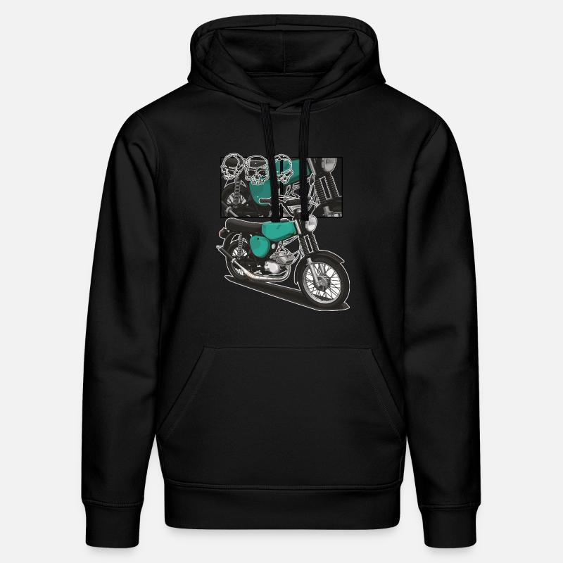 S51 (turquoise) // Illustration - Sweat à capuche bio DRUMMER Stanley/Stella Unisexe - noir
