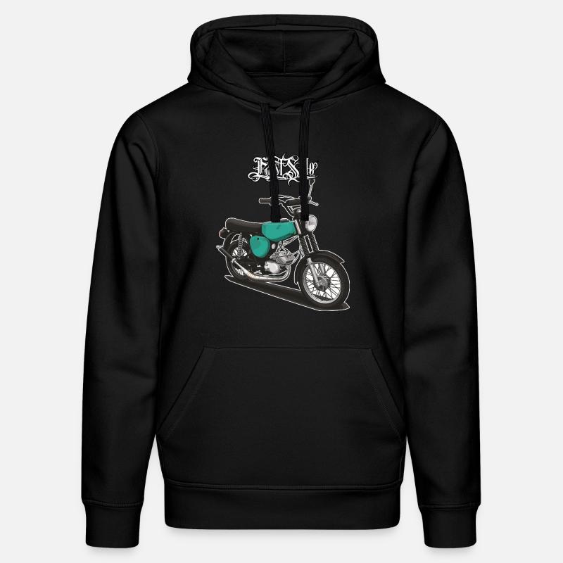 S51 (turquoise) // Illustration - Sweat à capuche bio DRUMMER Stanley/Stella Unisexe - noir