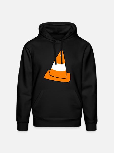 traffic cone with face - Stanley/Stella DRUMMER Unisex Organic Hoodie - black