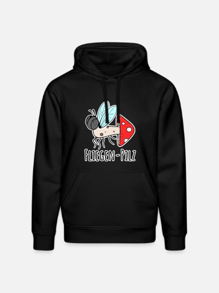 Fly agaric - half fly, half mushroom - Stanley/Stella DRUMMER Unisex Organic Hoodie - black