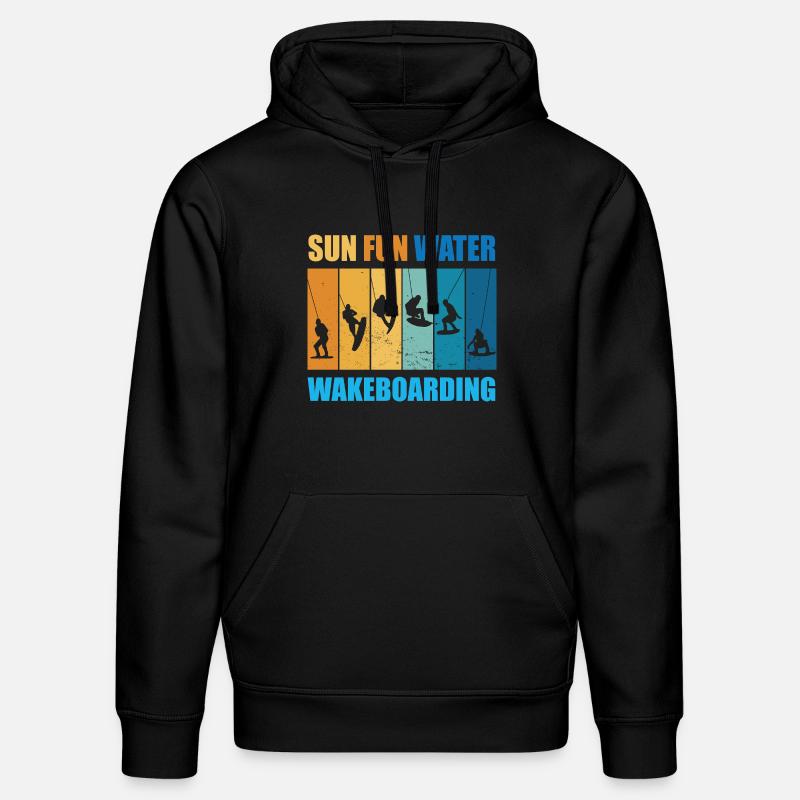 Soleil, Plaisir, Eau, Wakeboard - Sweat à capuche bio DRUMMER Stanley/Stella Unisexe - noir