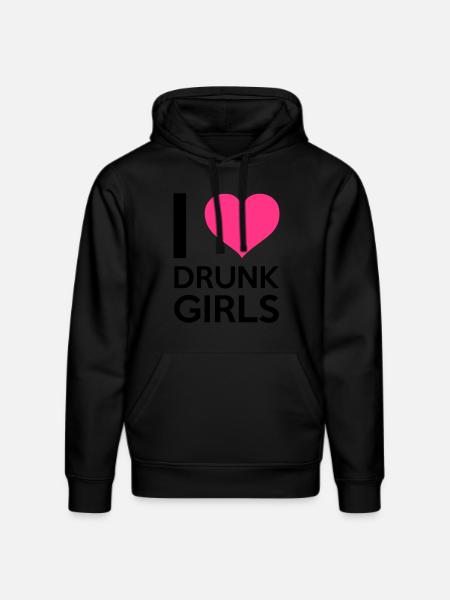 I Love Drunk Girls - Stanley/Stella DRUMMER Unisex Organic Hoodie - black