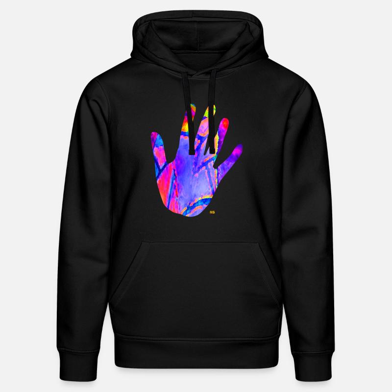 Main néon - Sweat à capuche bio DRUMMER Stanley/Stella Unisexe - noir