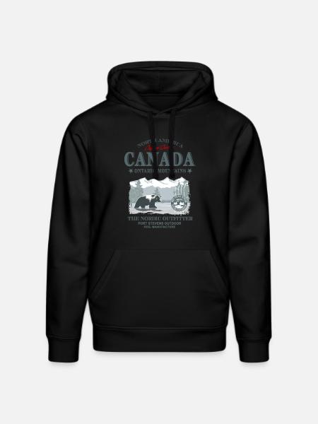 Canada - Grizzly Bear - Stanley/Stella Unisex Bio-Hoodie DRUMMER  - Schwarz