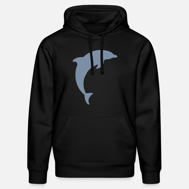 logo de dauphin - Sweat à capuche bio DRUMMER Stanley/Stella Unisexe - noir