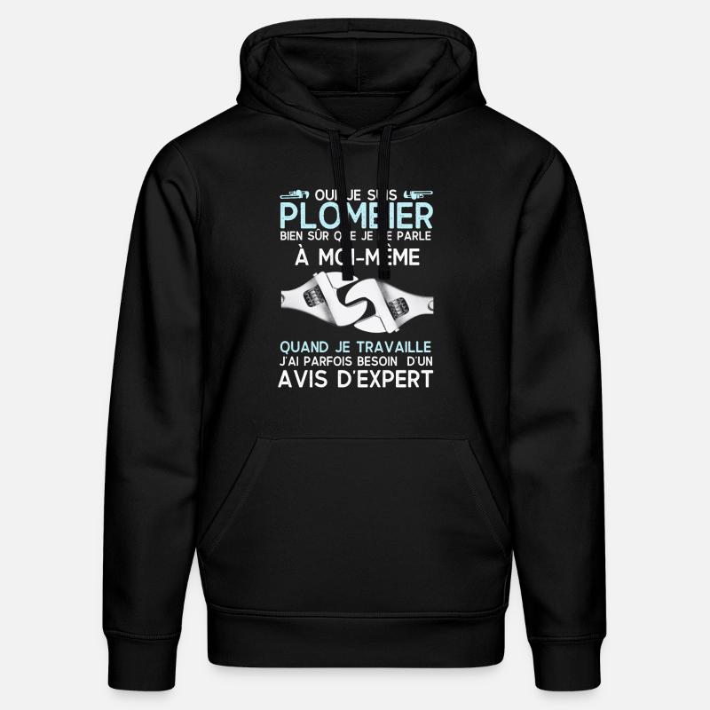 Humour plombier 5 - Sweat à capuche bio DRUMMER Stanley/Stella Unisexe - noir