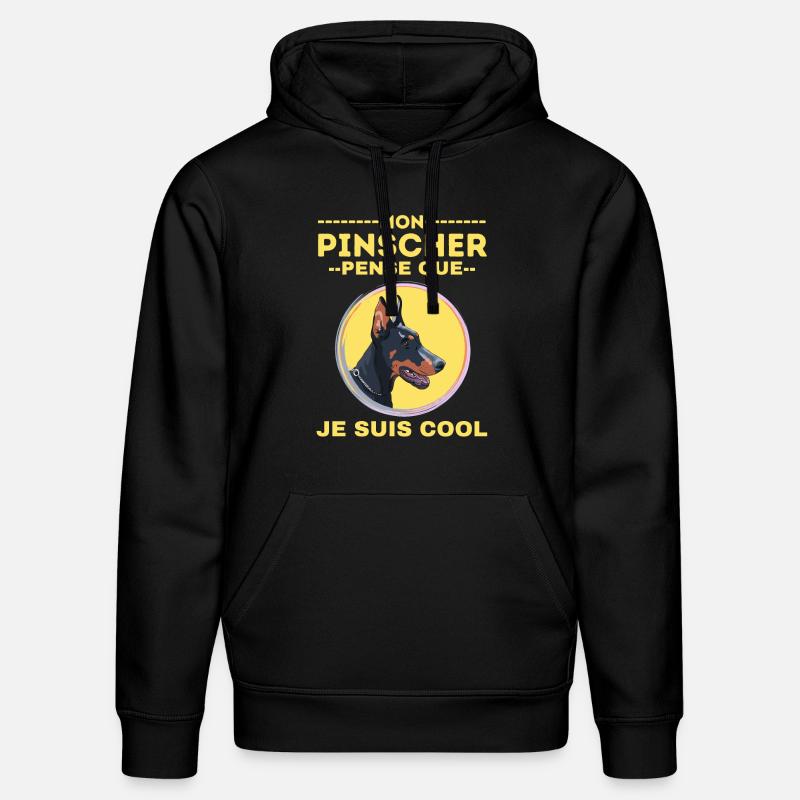 Chine de race PINSCHER 2 - Sweat à capuche bio DRUMMER Stanley/Stella Unisexe - noir