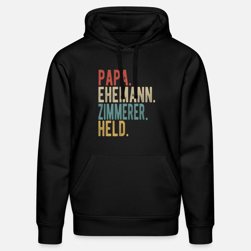 Zimmerer Papa Ehemann Held - Stanley/Stella Unisex Bio-Hoodie DRUMMER  - Schwarz