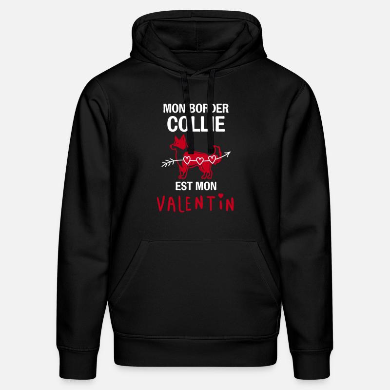 Mon Border collie est mon valentin 2 - Sweat à capuche bio DRUMMER Stanley/Stella Unisexe - noir