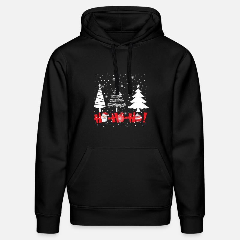 Hohoho sapins de Noël - Sweat à capuche bio DRUMMER Stanley/Stella Unisexe - noir