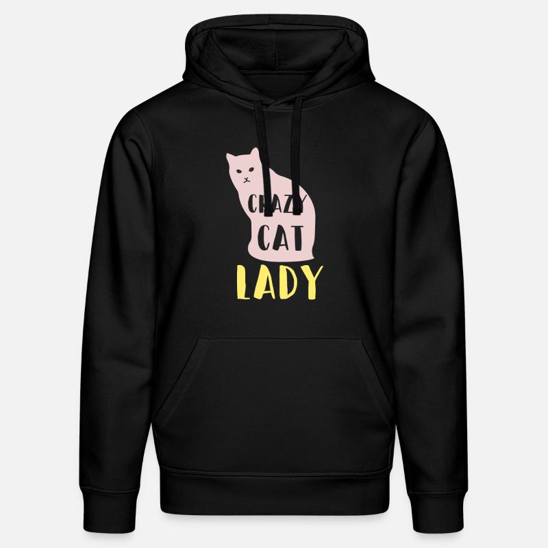 Crazy Cat Lady - Sweat à capuche bio DRUMMER Stanley/Stella Unisexe - noir