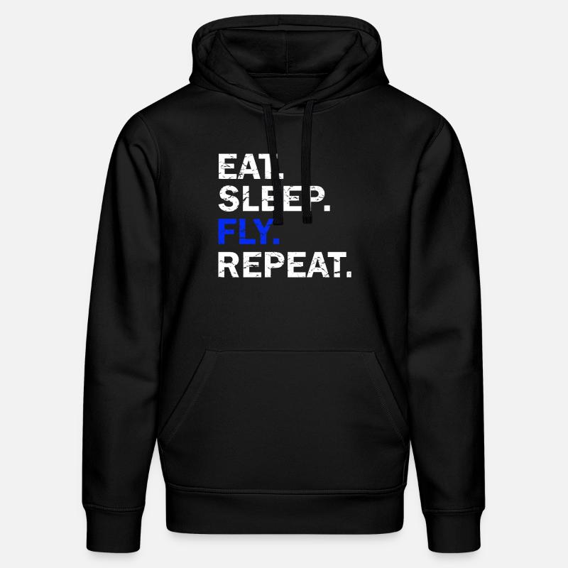 Eat Sleep Fly Répéter - Sweat à capuche bio DRUMMER Stanley/Stella Unisexe - noir