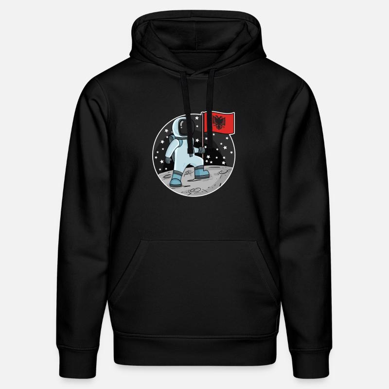 Astronaute avec drapeau Albanie - Sweat à capuche bio DRUMMER Stanley/Stella Unisexe - noir