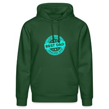 Bester Vater - Stanley/Stella Unisex Bio-Hoodie DRUMMER  - Flaschengrün - Vorne - Liana (172cm) & Jaron (178cm)