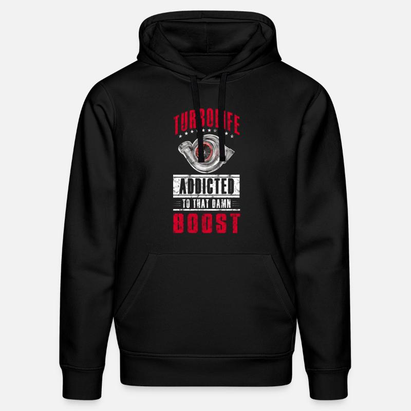 TURBO LIFE - Boost addicted - Stanley/Stella DRUMMER Unisex Organic Hoodie - black