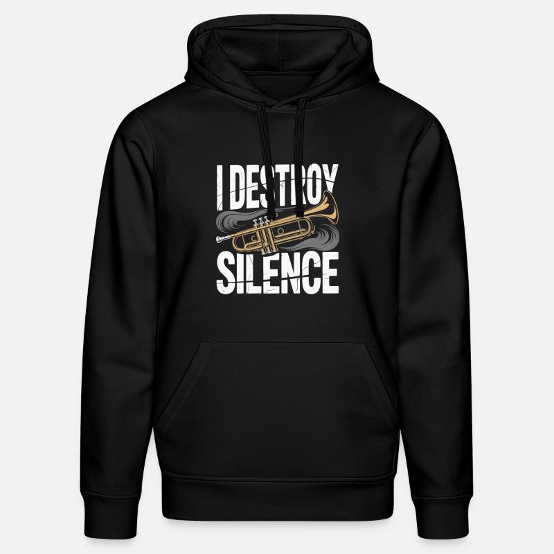 Trompette I Destroy Silence - Sweat à capuche bio DRUMMER Stanley/Stella Unisexe - noir