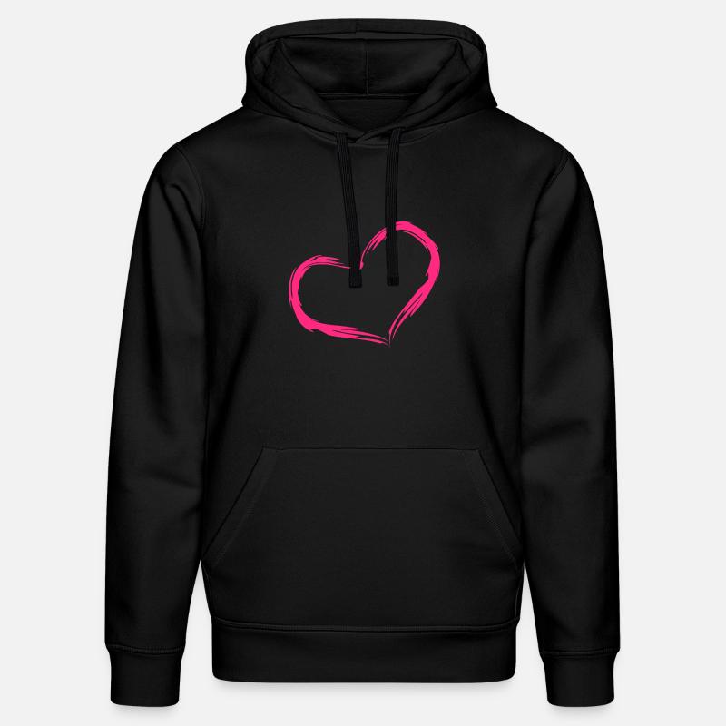 Coeur rose cadeau amour - Sweat à capuche bio DRUMMER Stanley/Stella Unisexe - noir