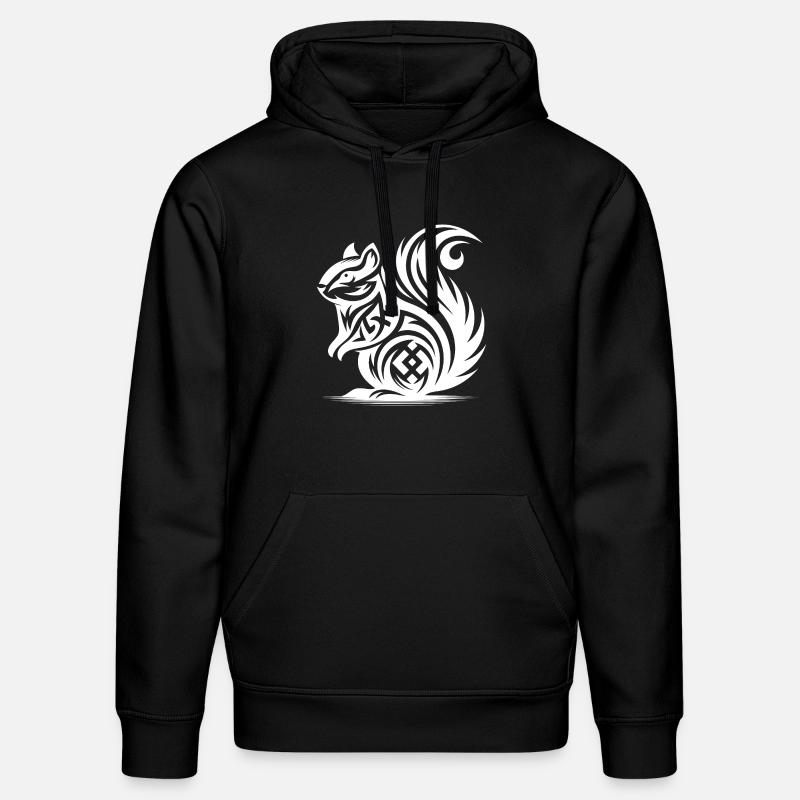Niedliches Eichhörnchen in Tattoo Style - Stanley/Stella Unisex Bio-Hoodie DRUMMER - Schwarz