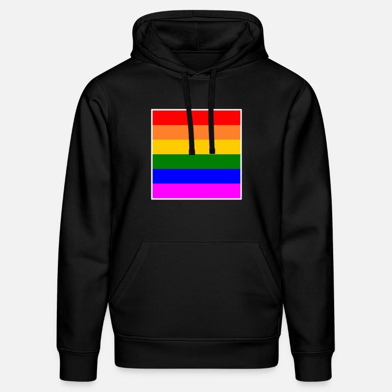 Drapeau arc-en-ciel LGBT - Sweat à capuche bio DRUMMER Stanley/Stella Unisexe - noir