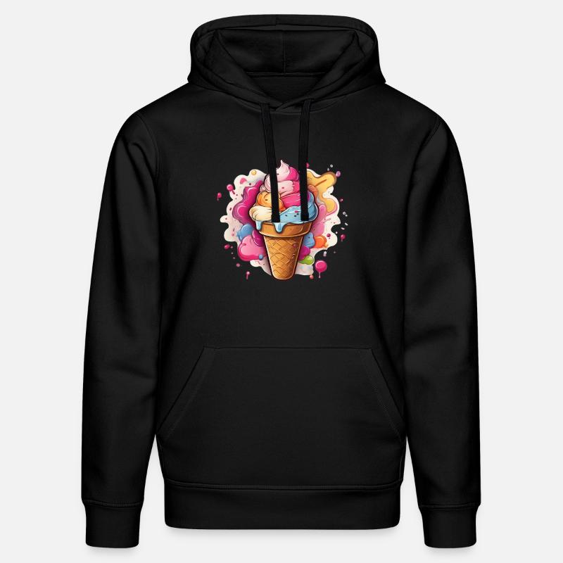 Leckeres buntes Softeis - Stanley/Stella Unisex Bio-Hoodie DRUMMER  - Schwarz