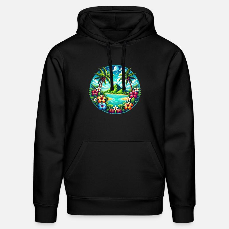 Logo de l’île des Caraïbes - Sweat à capuche bio DRUMMER Stanley/Stella Unisexe - noir