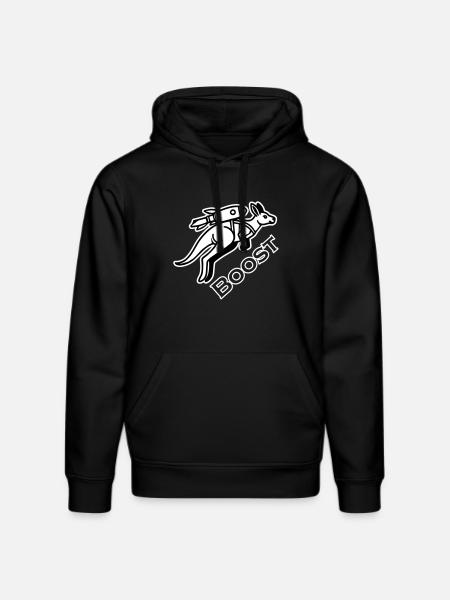 Kangaroo With Jetpack - Boost Design - Stanley/Stella DRUMMER Unisex Organic Hoodie - black
