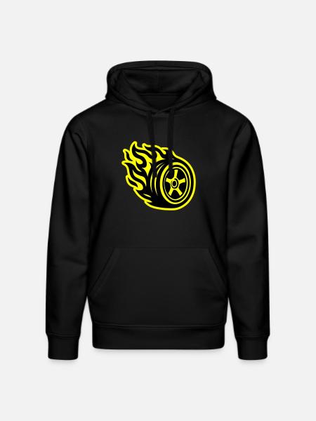Tire Flame Car - Stanley/Stella DRUMMER Unisex Organic Hoodie - black