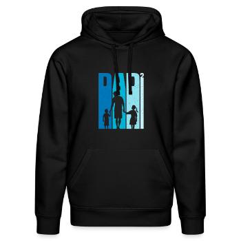Geschenk Papa Sohn und Tochter - Stanley/Stella Unisex Bio-Hoodie DRUMMER  - Schwarz - Vorne - Marisol (170cm) & Nik (191cm)