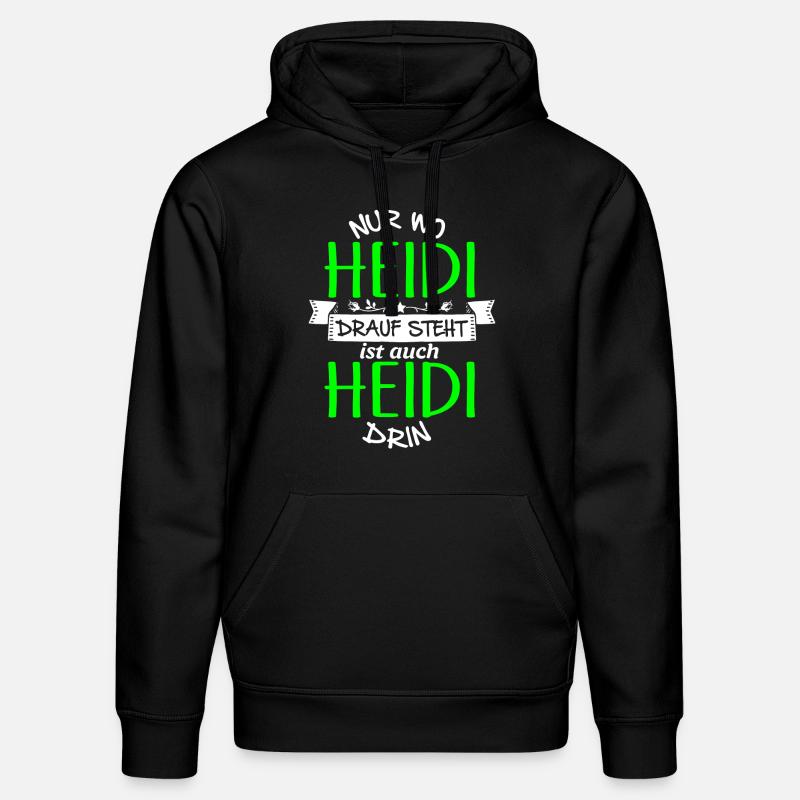 HEIDI die Echte - Stanley/Stella Unisex Bio-Hoodie DRUMMER  - Schwarz