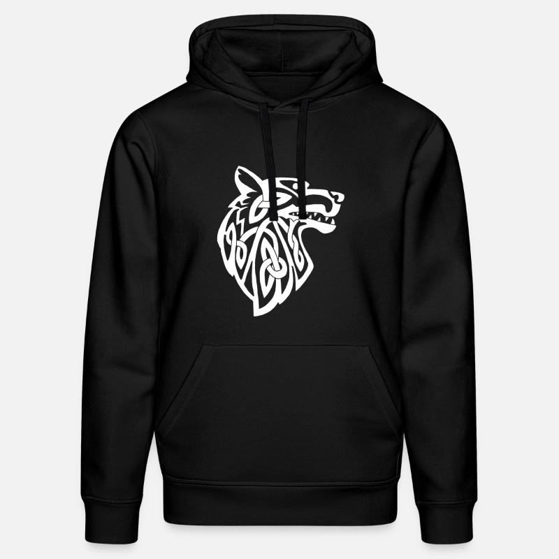 loup blanc viking - Sweat à capuche bio DRUMMER Stanley/Stella Unisexe - noir