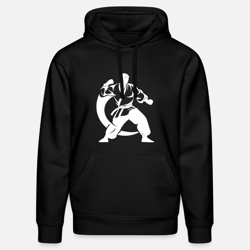 Dessin Karateka - Sweat à capuche bio DRUMMER Stanley/Stella Unisexe - noir