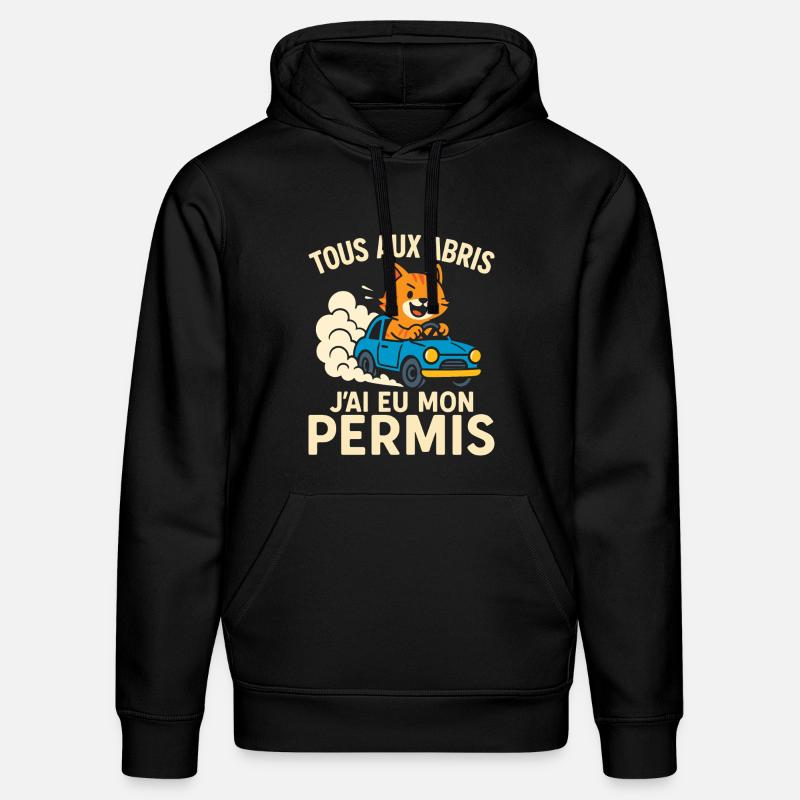 Conducteur Cadeau Permis De Conduire - Sweat à capuche bio DRUMMER Stanley/Stella Unisexe - noir
