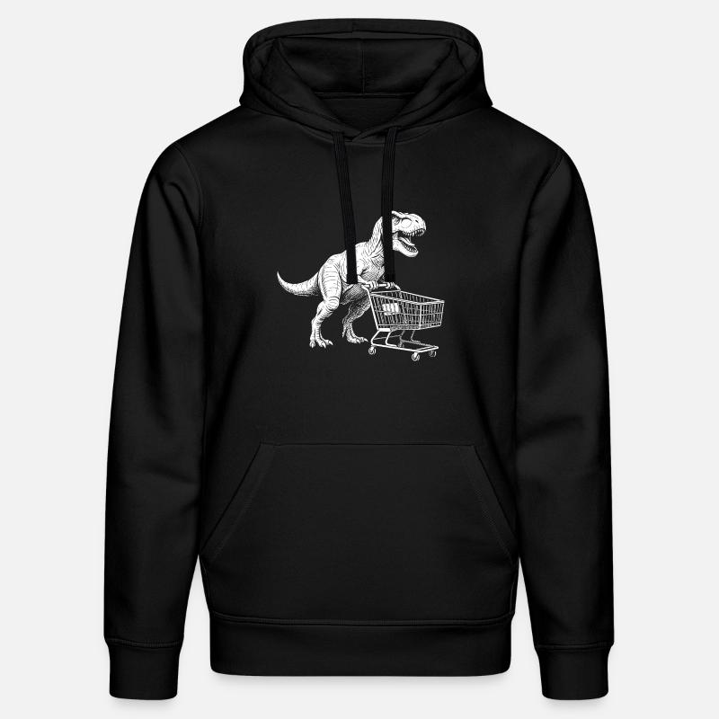 Dino Shopper : T-Rex avec chariot - Sweat à capuche bio DRUMMER Stanley/Stella Unisexe - noir