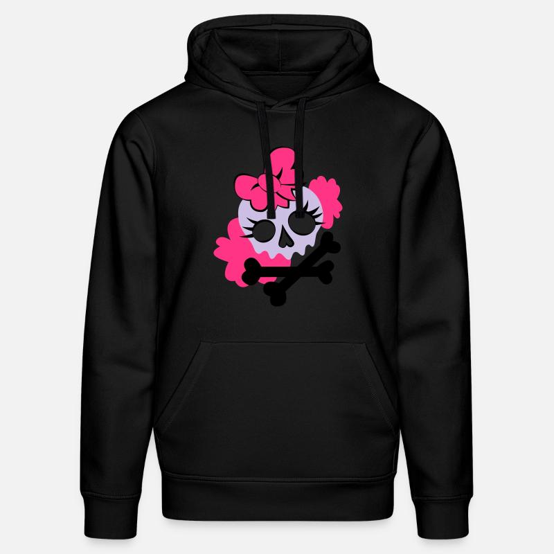 Tête de mort girly - Sweat à capuche bio DRUMMER Stanley/Stella Unisexe - noir