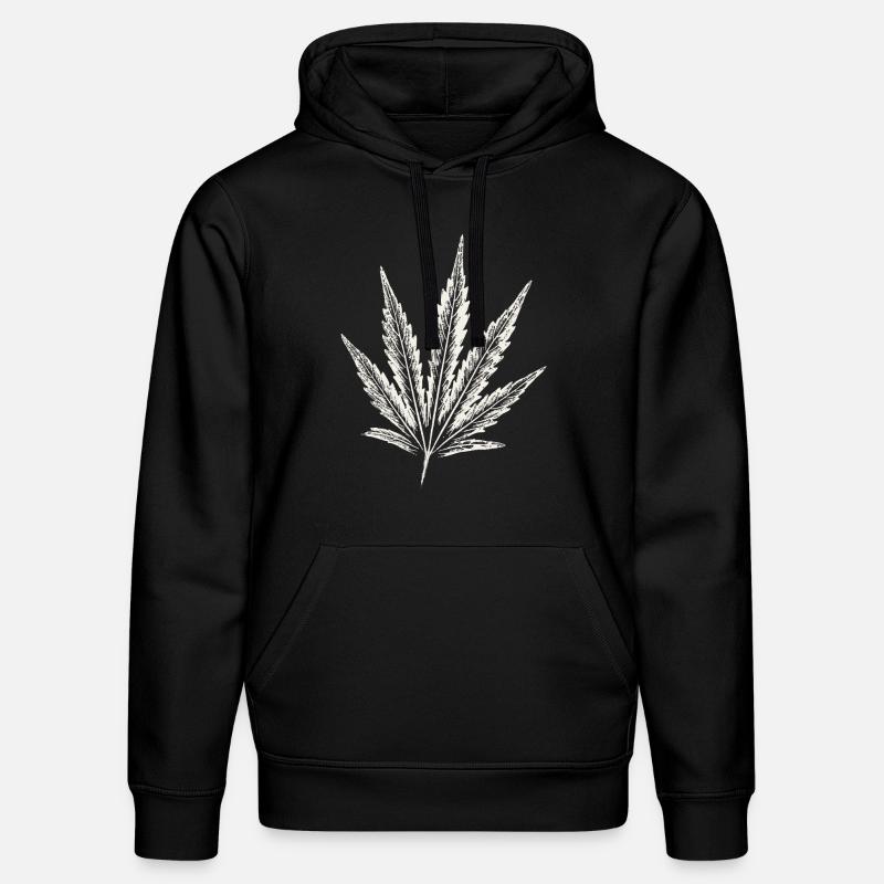 Feuille de cannabis - BLANC - Sweat à capuche bio DRUMMER Stanley/Stella Unisexe - noir
