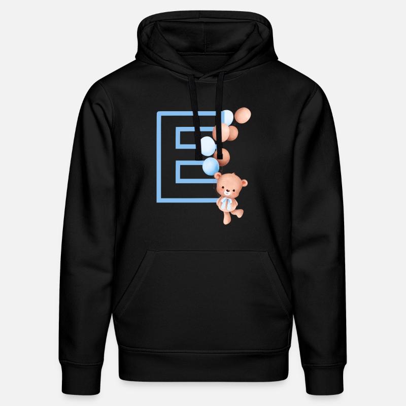 Blauer Buchstabe E Bär - Stanley/Stella Unisex Bio-Hoodie DRUMMER  - Schwarz